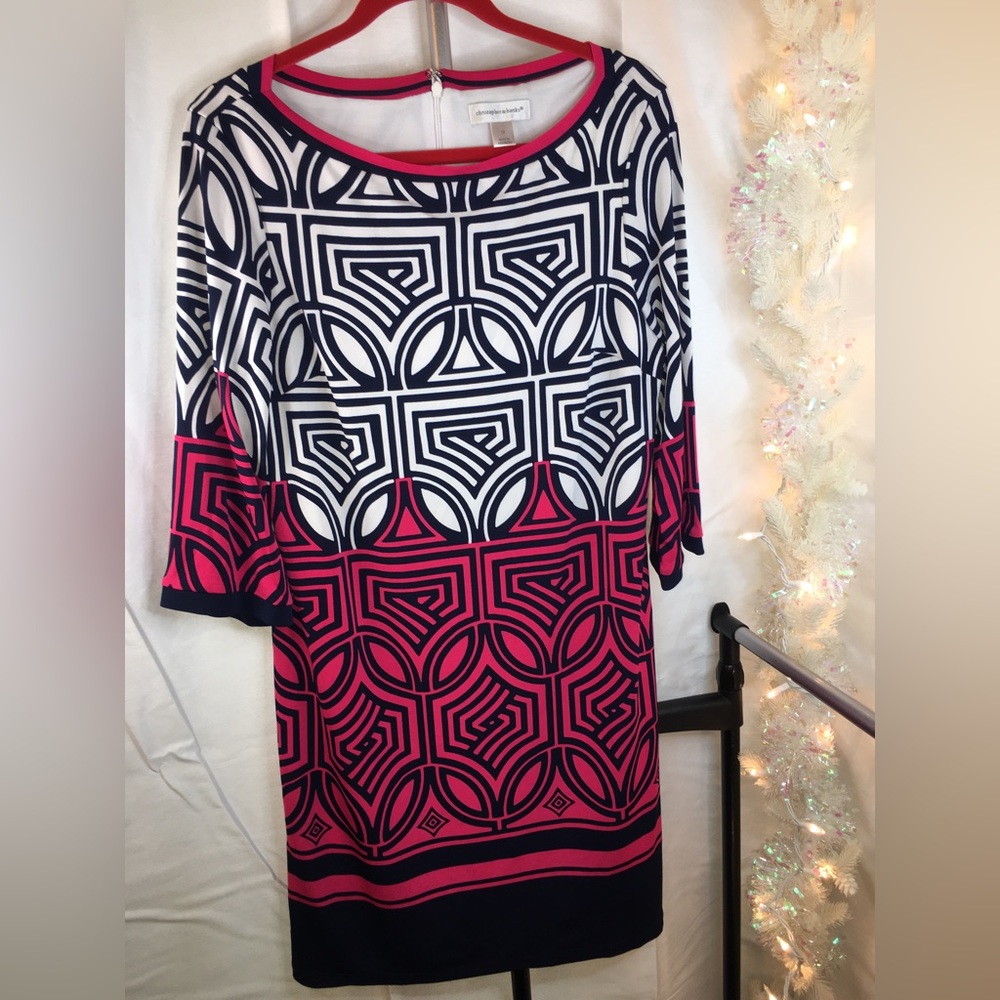 Christopher & Banks | Women’s Multicolored Aztec Print Long Sleeve Dress